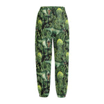 T-Rex Dinosaur And Jurassic Plants Print Fleece Lined Knit Pants