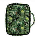 T-Rex Dinosaur And Jurassic Plants Print Front Pocket Bible Bag
