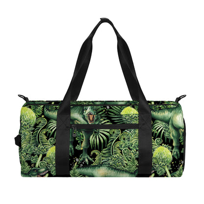 T-Rex Dinosaur And Jurassic Plants Print Gym Bag