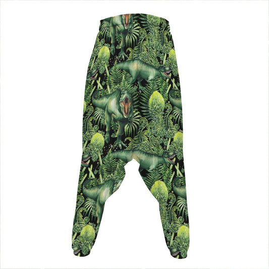 T-Rex Dinosaur And Jurassic Plants Print Hammer Pants