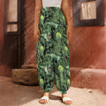 T-Rex Dinosaur And Jurassic Plants Print Harem Pants