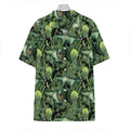 T-Rex Dinosaur And Jurassic Plants Print Hawaiian Shirt