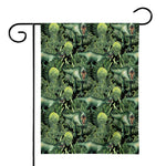 T-Rex Dinosaur And Jurassic Plants Print House Flag