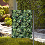 T-Rex Dinosaur And Jurassic Plants Print House Flag