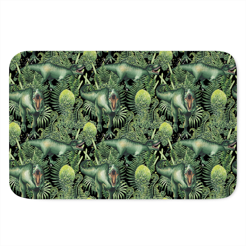 T-Rex Dinosaur And Jurassic Plants Print Indoor Door Mat