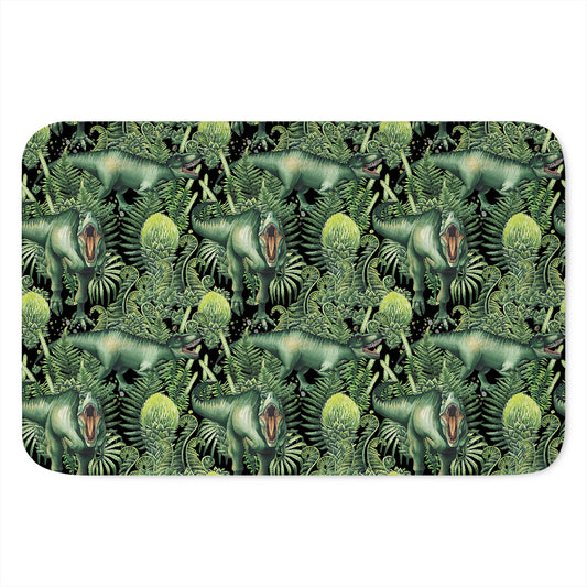 T-Rex Dinosaur And Jurassic Plants Print Indoor Door Mat