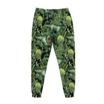 T-Rex Dinosaur And Jurassic Plants Print Jogger Pants