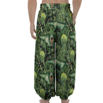 T-Rex Dinosaur And Jurassic Plants Print Lantern Pants