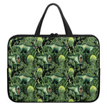 T-Rex Dinosaur And Jurassic Plants Print Laptop Sleeve With Handle