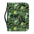 T-Rex Dinosaur And Jurassic Plants Print Leather Bible Cover