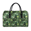 T-Rex Dinosaur And Jurassic Plants Print Leather Duffel Bag