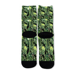 T-Rex Dinosaur And Jurassic Plants Print Long Socks