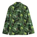 T-Rex Dinosaur And Jurassic Plants Print Men's Blazer