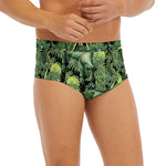 T-Rex Dinosaur And Jurassic Plants Print Men's Briefs