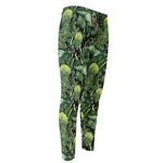 T-Rex Dinosaur And Jurassic Plants Print Men's Compression Pants