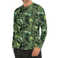 T-Rex Dinosaur And Jurassic Plants Print Men's Long Sleeve Rash Guard