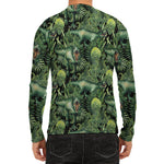 T-Rex Dinosaur And Jurassic Plants Print Men's Long Sleeve Rash Guard