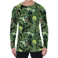 T-Rex Dinosaur And Jurassic Plants Print Men's Long Sleeve T-Shirt