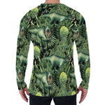 T-Rex Dinosaur And Jurassic Plants Print Men's Long Sleeve T-Shirt