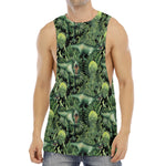T-Rex Dinosaur And Jurassic Plants Print Men's Muscle Tank Top