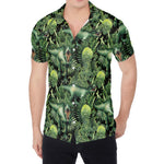 T-Rex Dinosaur And Jurassic Plants Print Men's Shirt