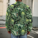 T-Rex Dinosaur And Jurassic Plants Print Men's Shirt Jacket