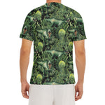 T-Rex Dinosaur And Jurassic Plants Print Men's Short Sleeve Rash Guard