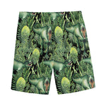 T-Rex Dinosaur And Jurassic Plants Print Men's Sports Shorts