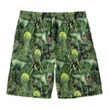 T-Rex Dinosaur And Jurassic Plants Print Men's Swim Trunks