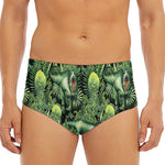 T-Rex Dinosaur And Jurassic Plants Print Men's Triangle Swim Briefs