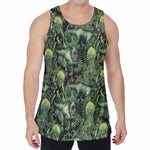 T-Rex Dinosaur And Jurassic Plants Print Men's Velvet Tank Top