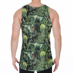 T-Rex Dinosaur And Jurassic Plants Print Men's Velvet Tank Top