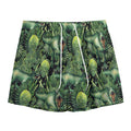 T-Rex Dinosaur And Jurassic Plants Print Mesh Shorts