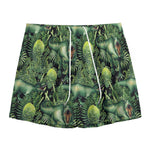 T-Rex Dinosaur And Jurassic Plants Print Mesh Shorts