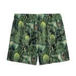 T-Rex Dinosaur And Jurassic Plants Print Mesh Shorts