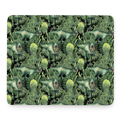 T-Rex Dinosaur And Jurassic Plants Print Mouse Pad