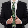 T-Rex Dinosaur And Jurassic Plants Print Necktie
