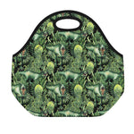 T-Rex Dinosaur And Jurassic Plants Print Neoprene Lunch Bag