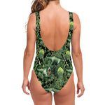T-Rex Dinosaur And Jurassic Plants Print One Piece Swimsuit