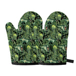 T-Rex Dinosaur And Jurassic Plants Print Oven Mitts