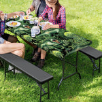 T-Rex Dinosaur And Jurassic Plants Print Picnic Table Cover