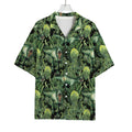 T-Rex Dinosaur And Jurassic Plants Print Rayon Hawaiian Shirt