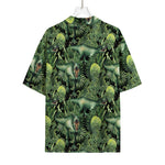 T-Rex Dinosaur And Jurassic Plants Print Rayon Hawaiian Shirt