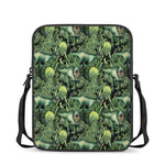 T-Rex Dinosaur And Jurassic Plants Print Rectangular Crossbody Bag