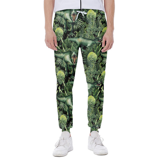 T-Rex Dinosaur And Jurassic Plants Print Scuba Joggers