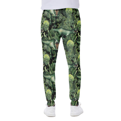 T-Rex Dinosaur And Jurassic Plants Print Scuba Joggers