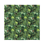 T-Rex Dinosaur And Jurassic Plants Print Silk Bandana