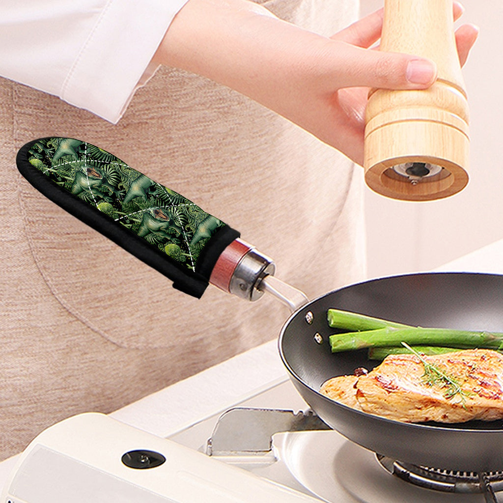T-Rex Dinosaur And Jurassic Plants Print Skillet Handle Cover