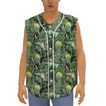 T-Rex Dinosaur And Jurassic Plants Print Sleeveless Baseball Jersey