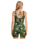 T-Rex Dinosaur And Jurassic Plants Print Sleeveless One Piece Swimsuit